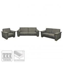 Modoform Ensemble de canapés Picabu (3-2-1) - Aspect cuir vieilli - Gris foncé -Meubles de salon Soldes 1000183441 191111 17590800905 ICON DETAILS P000000001000183441 icon seal