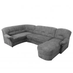 Modoform Canapé panoramique Wells - Tissage à plat - Gris - Méridienne courte à droite / longue à gauche (vue de face) - Sans fonction