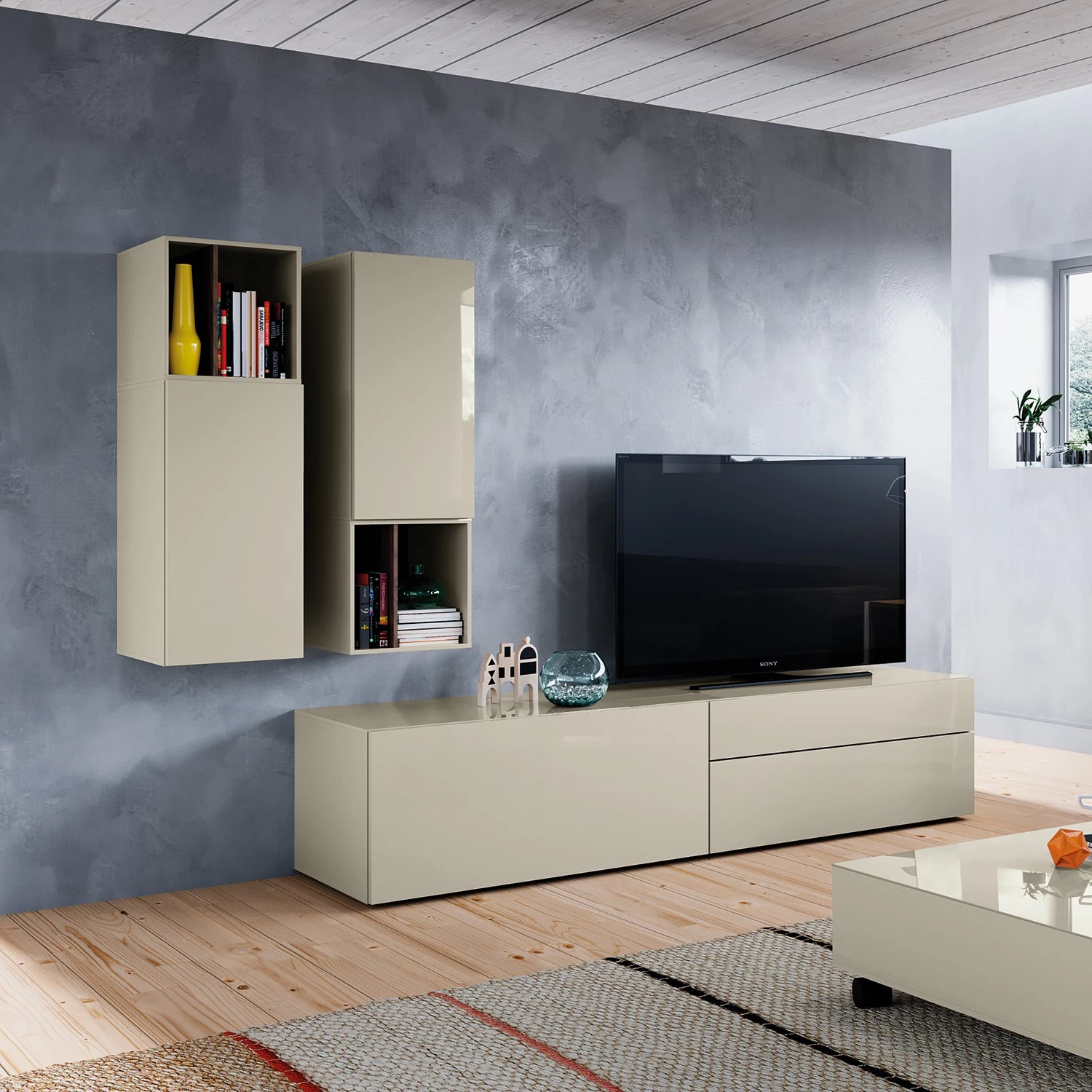 Now! by hülsta Ensemble hülsta now vision I (3 élém.) - Gris Sahara brillant 7 Now! by hülsta Ensemble hülsta now vision I (3 élém.) - Gris Sahara brillant – Image 5