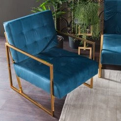 Red Living Fauteuil Cocora I - Velours - Bleu marine -Meubles de salon Soldes 1000183952 200408 21192000012 DETAILS P000000001000183952