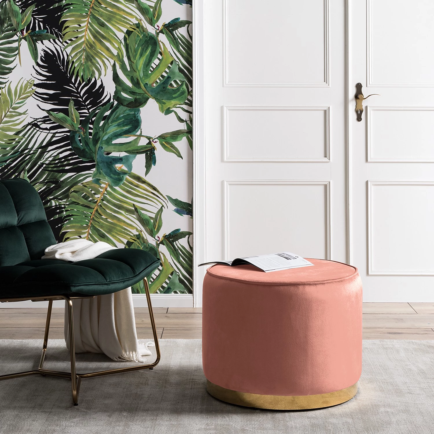 Jack & Alice Repose-pieds Velia - Velours - Mauve 4 Jack & Alice Repose-pieds Velia - Velours - Mauve – Image 2