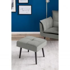 Jack & Alice Fauteuil Trilla - Avec repose-pieds - Velours - Gris -Meubles de salon Soldes 1000184273 210323 15252101938 MOOD DETAILS P000000001000184273 mood