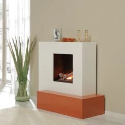 Loftscape Cheminée électrique Casablanca - Blanc / Ambre jaune -Meubles de salon Soldes 1000184337 190814 12103300046 MOOD DETAILS P000000001000184337 mood