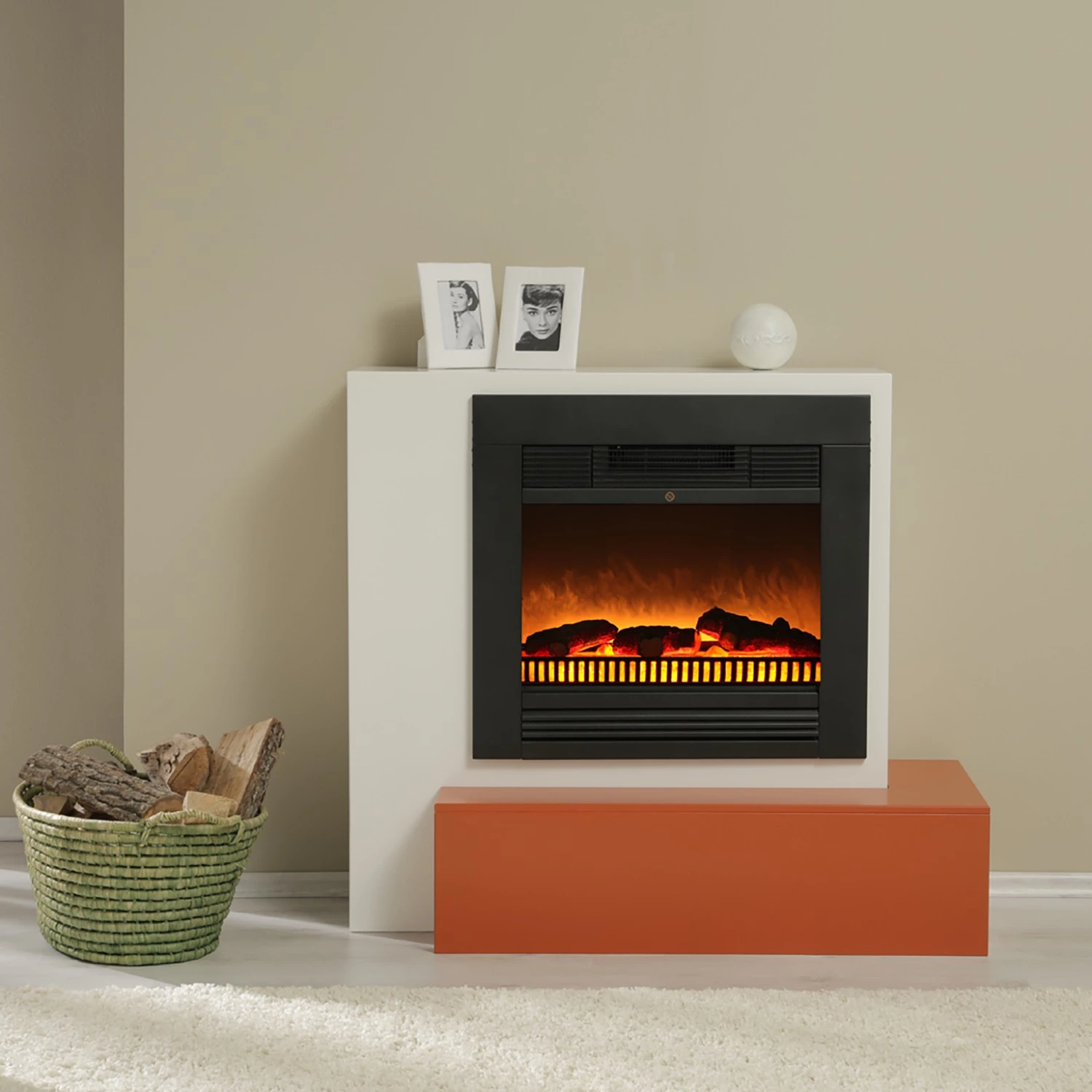 Loftscape Cheminée électrique Saragossa - Blanc / Ambre jaune 5 Loftscape Cheminée électrique Saragossa - Blanc / Ambre jaune – Image 3