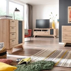 Naturoo Meuble à chaussures Coulogne - Imitation planches de chêne / Gris - Largeur : 89 cm -Meubles de salon Soldes 1000184645 190827 14261800099 MOOD DETAILS P000000001000184645 mood