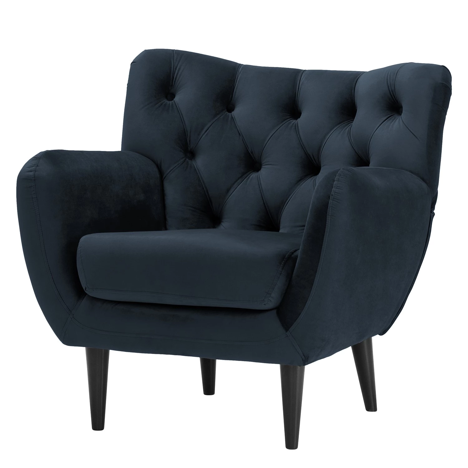 Norrwood Fauteuil Lowen I - Velours - Velours Ravi: Bleu foncé 3 Norrwood Fauteuil Lowen I - Velours - Velours Ravi: Bleu foncé
