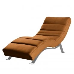 Loftscape Chaise relax Kasson - Microfibre Bice: Cognac - Chrome brillant