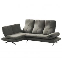 Loftscape Canapé d’angle Whaltey III - Aspect cuir vieilli - Gris foncé - Méridienne courte à gauche (vue de face) -Meubles de salon Soldes 1000186820 210323 15265102179 DETAILS P000000001000186820