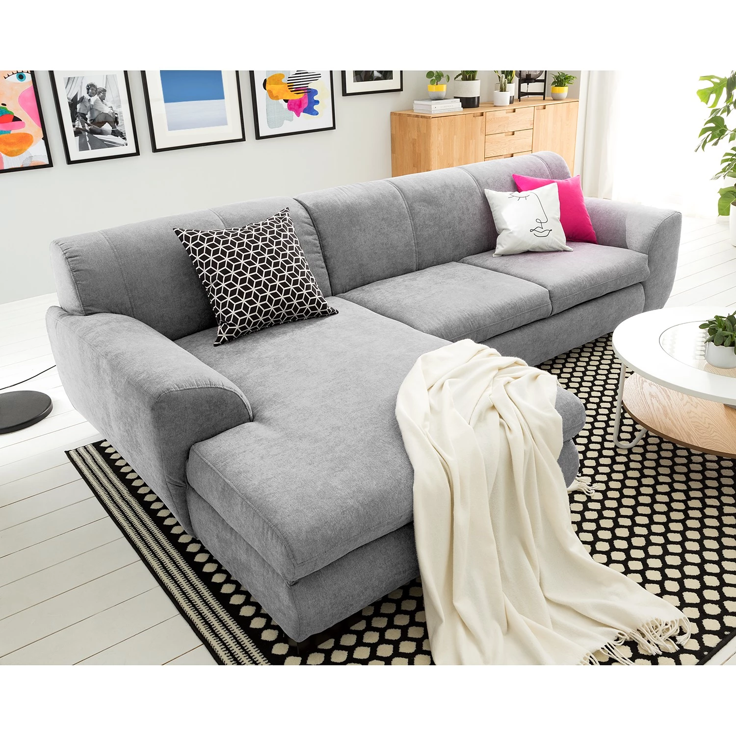 Loftscape Canapé d’angle Lefroy II - Tissu - Granit - Méridienne courte à gauche (vue de face) - Sans fonction 5 Loftscape Canapé d’angle Lefroy II - Tissu - Granit - Méridienne courte à gauche (vue de face) - Sans fonction – Image 3