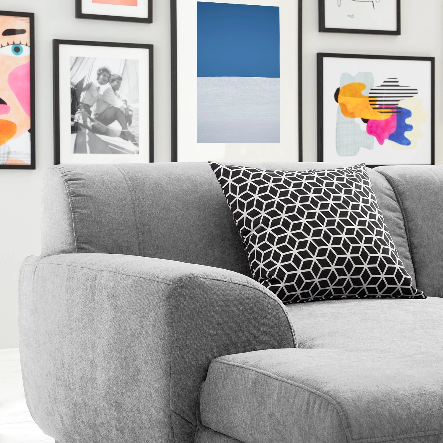 Loftscape Canapé d’angle Lefroy II - Tissu - Granit - Méridienne courte à gauche (vue de face) - Sans fonction 6 Loftscape Canapé d’angle Lefroy II - Tissu - Granit - Méridienne courte à gauche (vue de face) - Sans fonction – Image 4