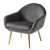Jack & Alice Fauteuil Milawa - Velours - Gris