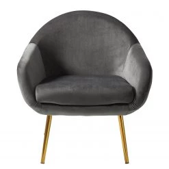 Jack & Alice Fauteuil Milawa - Velours - Gris -Meubles de salon Soldes 1000186960 200903 09504900003 DETAILS P000000001000186960