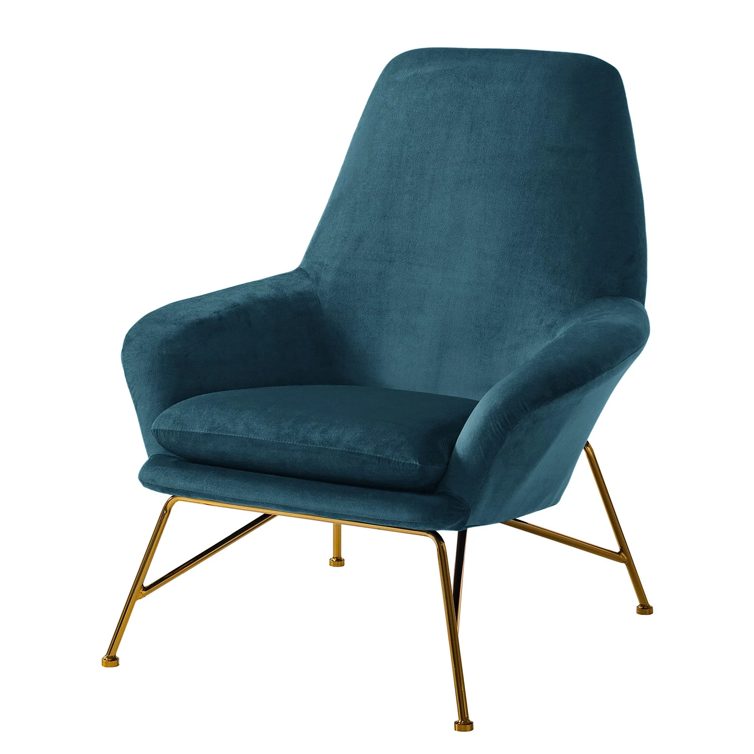 Jack & Alice Fauteuil Miena - Velours - Bleu marine 3 Jack & Alice Fauteuil Miena - Velours - Bleu marine