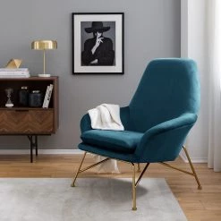 Jack & Alice Fauteuil Miena - Velours - Bleu marine 16 Jack & Alice Fauteuil Miena - Velours - Bleu marine -Meubles de salon Soldes 1000186972 210831 12185000015 MOOD DETAILS P000000001000186972 mood