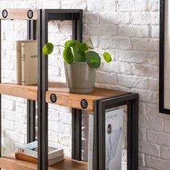 Ars manufacti Étagère Manchester - Acacia massif / Métal - Acacia / Anthracite -Meubles de salon Soldes 1000187007 200319 06285800012 DETAILS P000000001000187007