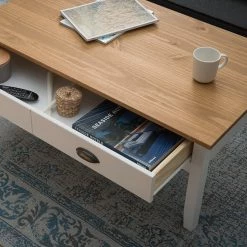 Maison Belfort Table basse Rivery - Pin massif - Blanc -Meubles de salon Soldes 1000187566 200305 14170000005 MOOD DETAILS P000000001000187566 mood