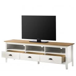 Maison Belfort Meuble TV Rivery - Pin massif - Blanc -Meubles de salon Soldes 1000187577 200205 11113200045 DETAILS P000000001000187577