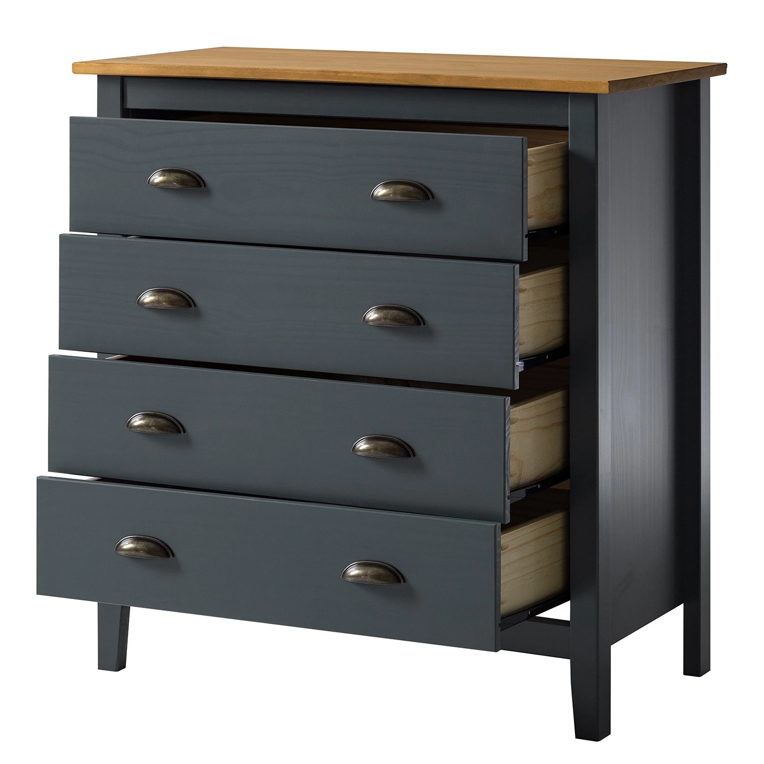 Maison Belfort Commode Rivery II - Pin massif - Anthracite 6 Maison Belfort Commode Rivery II - Pin massif - Anthracite – Image 4
