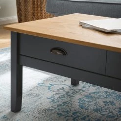 Maison Belfort Table basse Rivery - Pin massif - Anthracite -Meubles de salon Soldes 1000187581 200305 14170000007 MOOD DETAILS P000000001000187581 mood