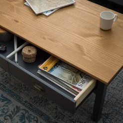 Maison Belfort Table basse Rivery - Pin massif - Anthracite -Meubles de salon Soldes 1000187581 200305 14170000010 MOOD DETAILS P000000001000187581 mood