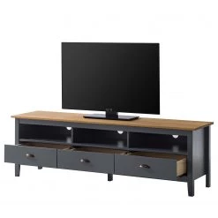Maison Belfort Meuble TV Rivery - Pin massif - Anthracite -Meubles de salon Soldes 1000187582 200205 11113300082 DETAILS P000000001000187582