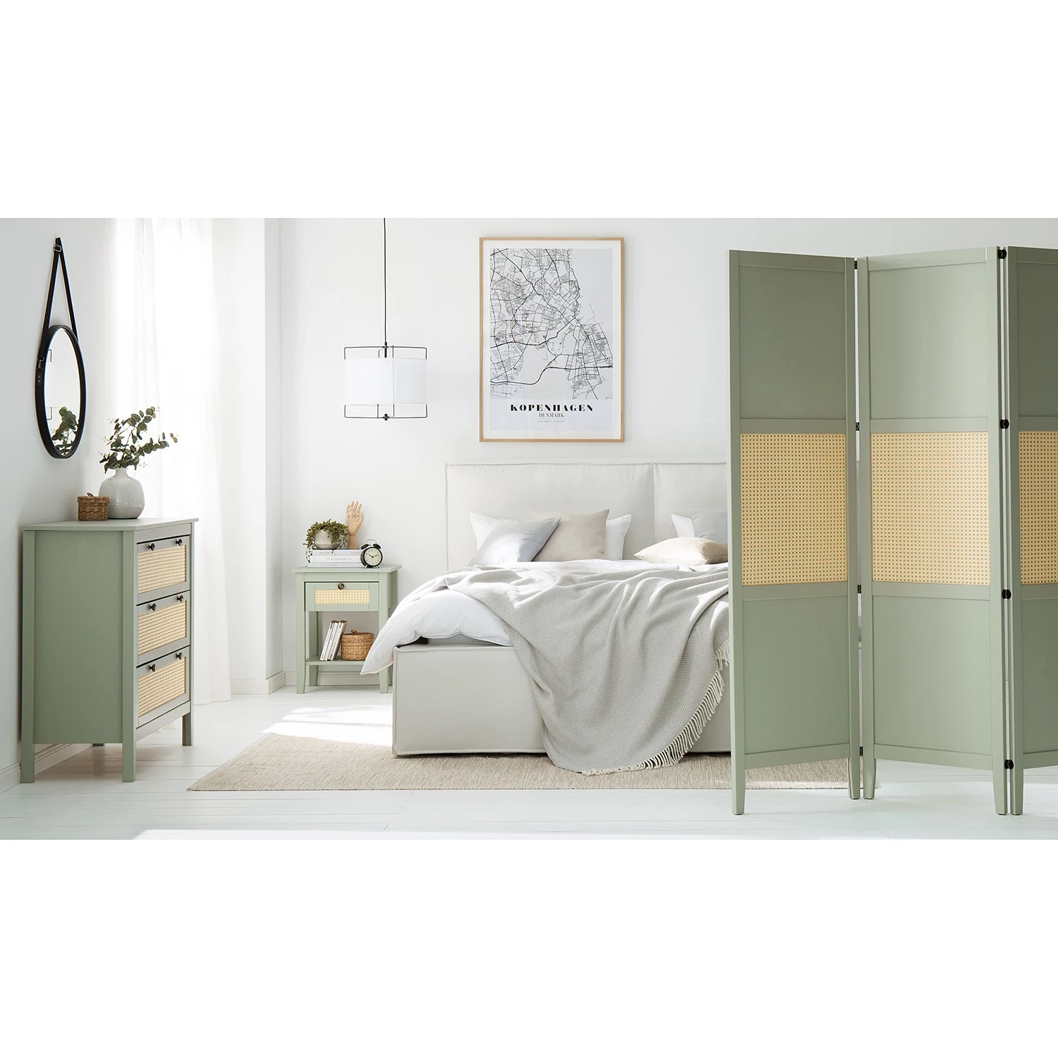 Maison Belfort Commode Belleria I - Pin massif - Vert olive clair 5 Maison Belfort Commode Belleria I - Pin massif - Vert olive clair – Image 3