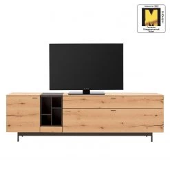 GWINNER Meuble TV Style I - Placage en bois véritable / Métal - Chêne / Anthracite -Meubles de salon Soldes 1000188716 191119 12335400002 ICON DETAILS P000000001000188716 icon seal