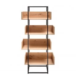 GWINNER Étagère Style I - Placage en bois véritable / Métal - Chêne / Anthracite -Meubles de salon Soldes 1000188718 190926 06084000013 DETAILS P000000001000188718