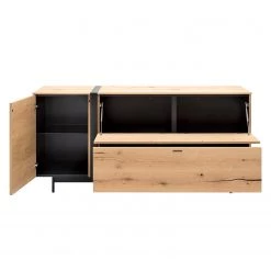 GWINNER Buffet Style - Placage en bois véritable / Métal - Chêne / Anthracite -Meubles de salon Soldes 1000188721 190926 06084900028 DETAILS P000000001000188721