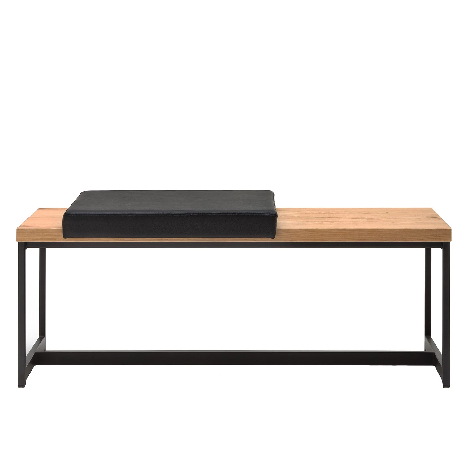 GWINNER Banc d’entrée Style - Cuir véritable / Placage en bois véritable - Noir / Chêne 2 GWINNER Banc d’entrée Style - Cuir véritable / Placage en bois véritable - Noir / Chêne