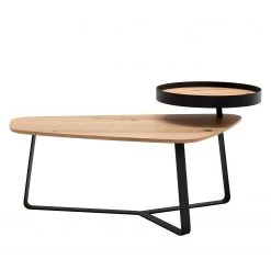 GWINNER Table basse Style II - Placage en bois véritable / Métal - Chêne / Anthracite