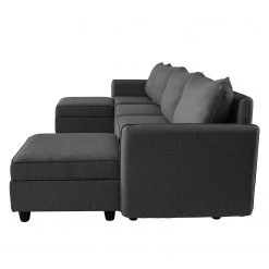 Fredriks Canapé panoramique Lavara - Tissu - Gris foncé -Meubles de salon Soldes 1000189253 191017 09474300011 DETAILS P000000001000189253