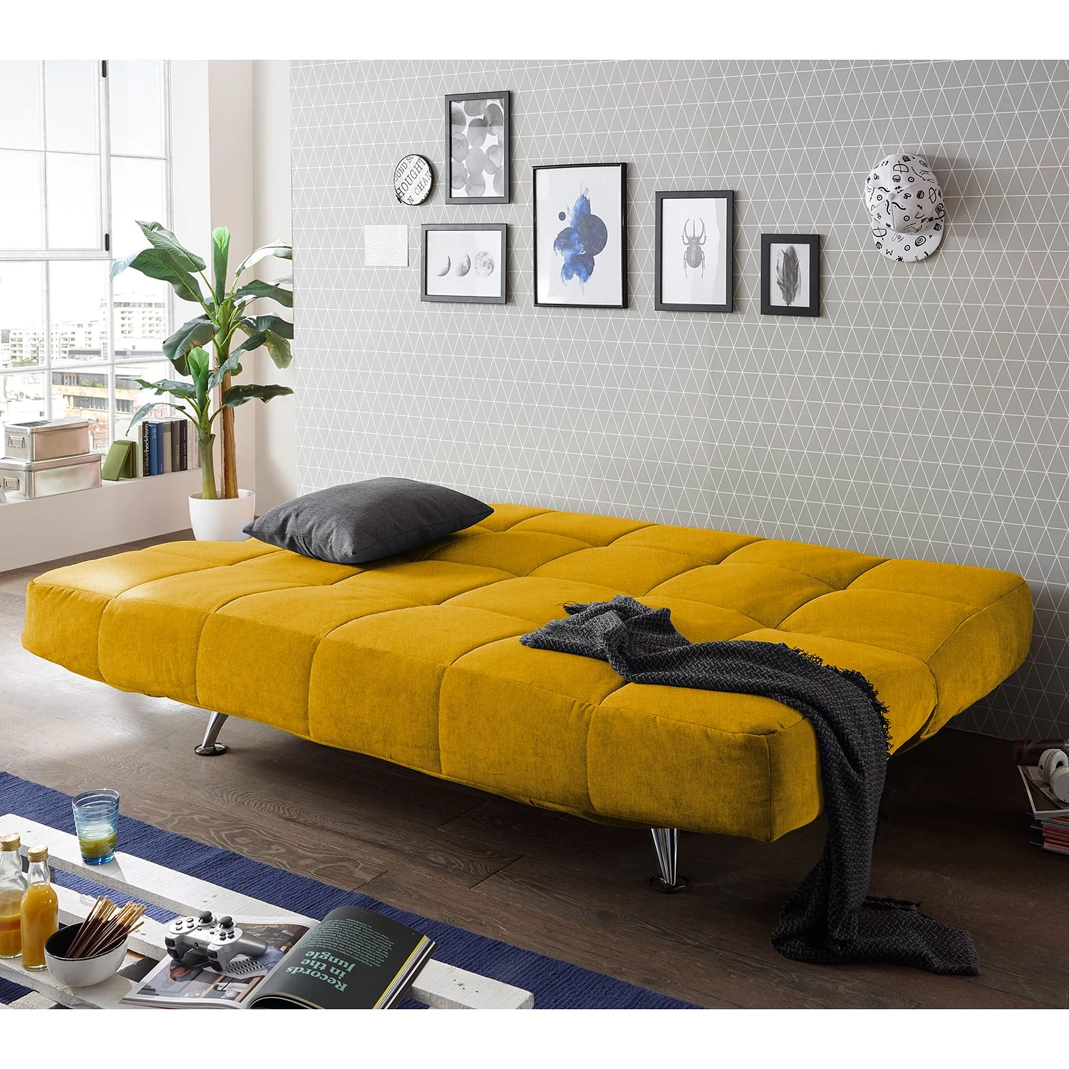 Fredriks Canapé convertible Bolans - Microfibre - Microfibre Ranu: Jaune moutarde 6 Fredriks Canapé convertible Bolans - Microfibre - Microfibre Ranu: Jaune moutarde – Image 4