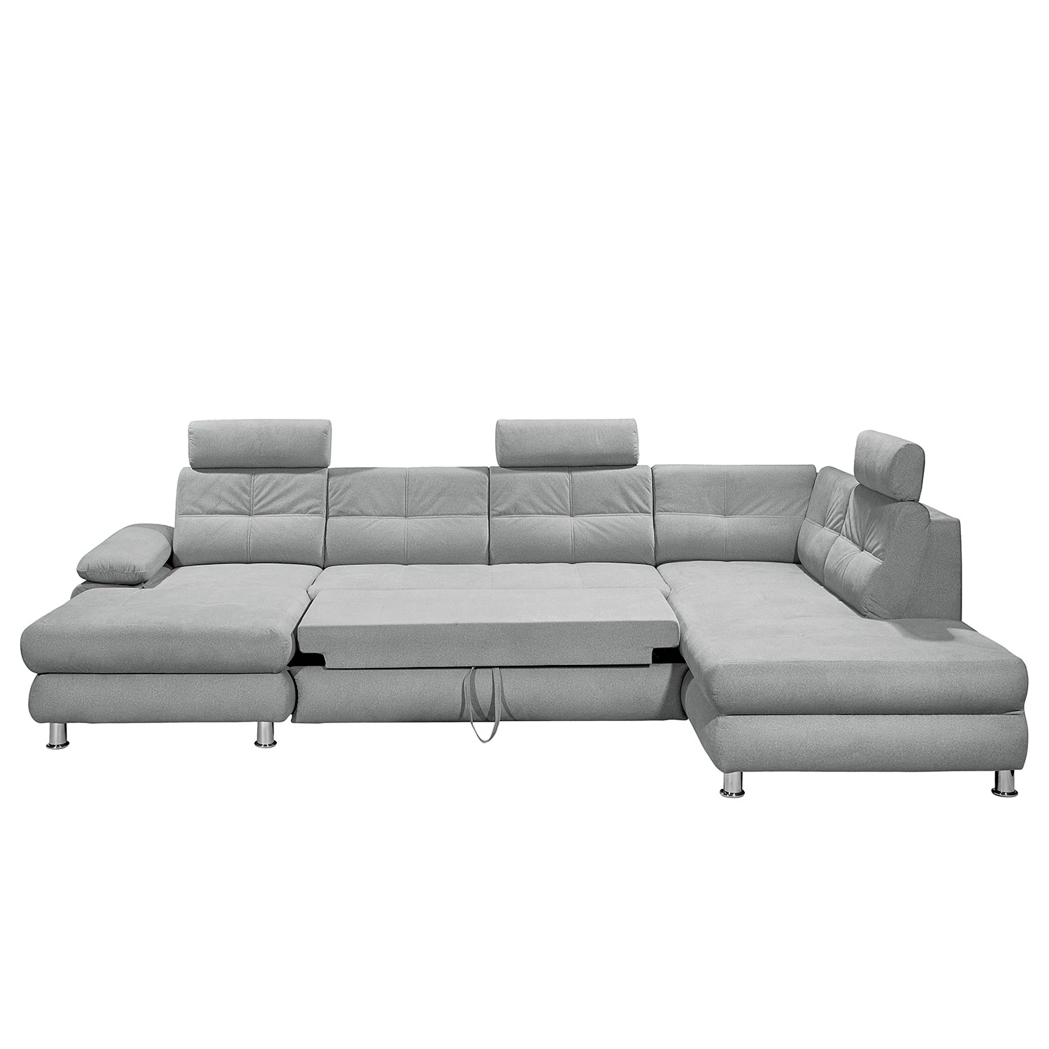 Fredriks Canapé panoramique Ordino - Tissu - Gris clair - Méridienne courte à gauche / longue à droite (vue de face) 10 Fredriks Canapé panoramique Ordino - Tissu - Gris clair - Méridienne courte à gauche / longue à droite (vue de face) – Image 8