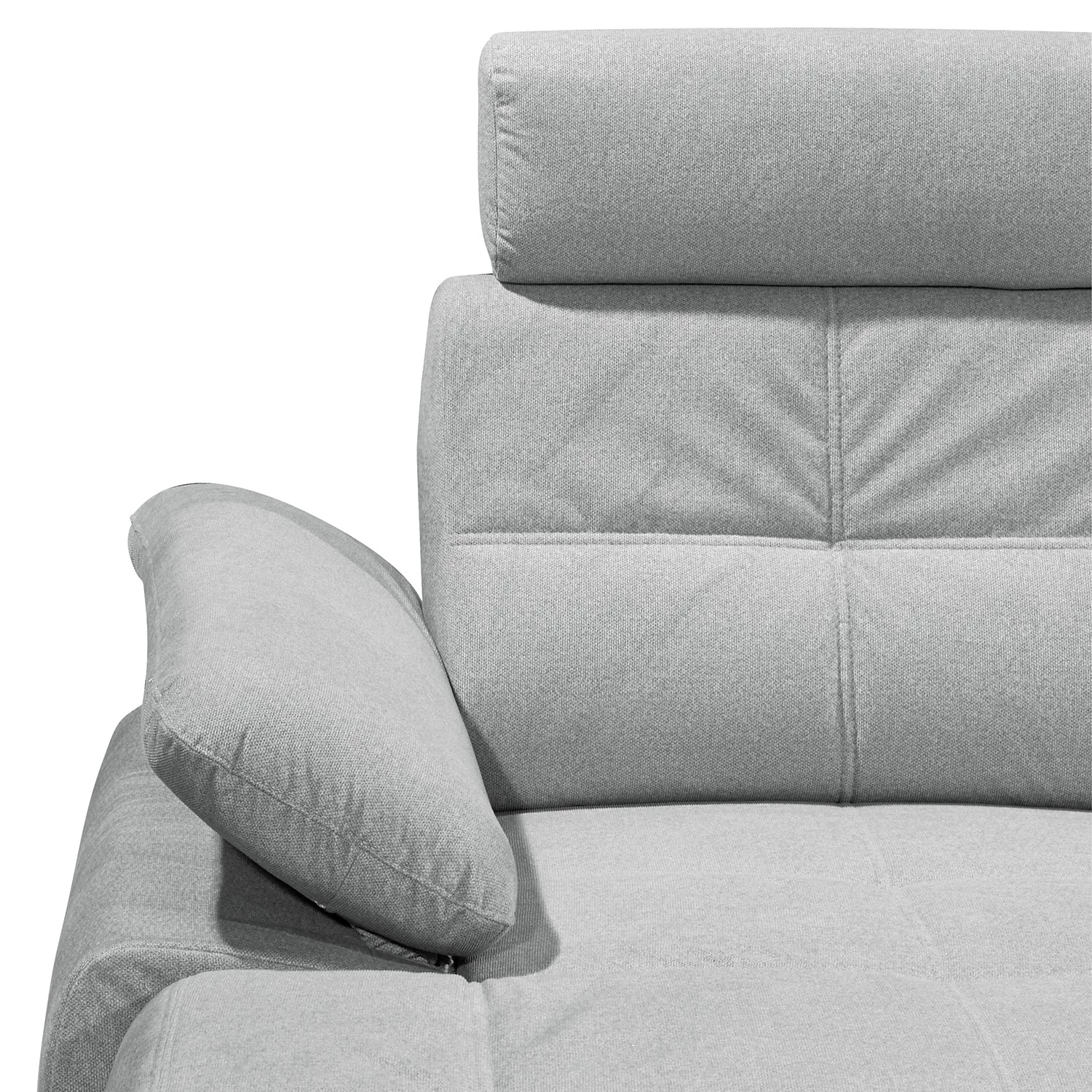 Fredriks Canapé panoramique Ordino - Tissu - Gris clair - Méridienne courte à gauche / longue à droite (vue de face) 11 Fredriks Canapé panoramique Ordino - Tissu - Gris clair - Méridienne courte à gauche / longue à droite (vue de face) – Image 9