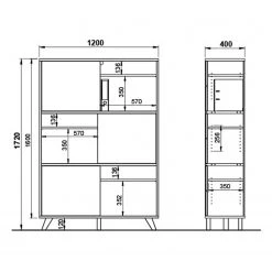 Germania Armoire de bureau Svene - Blanc / Imitation chêne de Sonoma 11 Germania Armoire de bureau Svene - Blanc / Imitation chêne de Sonoma -Meubles de salon Soldes 1000189543 191022 12045900157 SKETCH DETAILS P000000001000189543 sketch