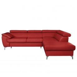 Loftscape Canapé d’angle Martinez - Cuir véritable / Imitation cuir - Rouge - Méridienne longue à droite (vue de face) - Fonction couchage - Coffre de lit -Meubles de salon Soldes 1000189586 191016 15031400269 DETAILS P000000001000189586