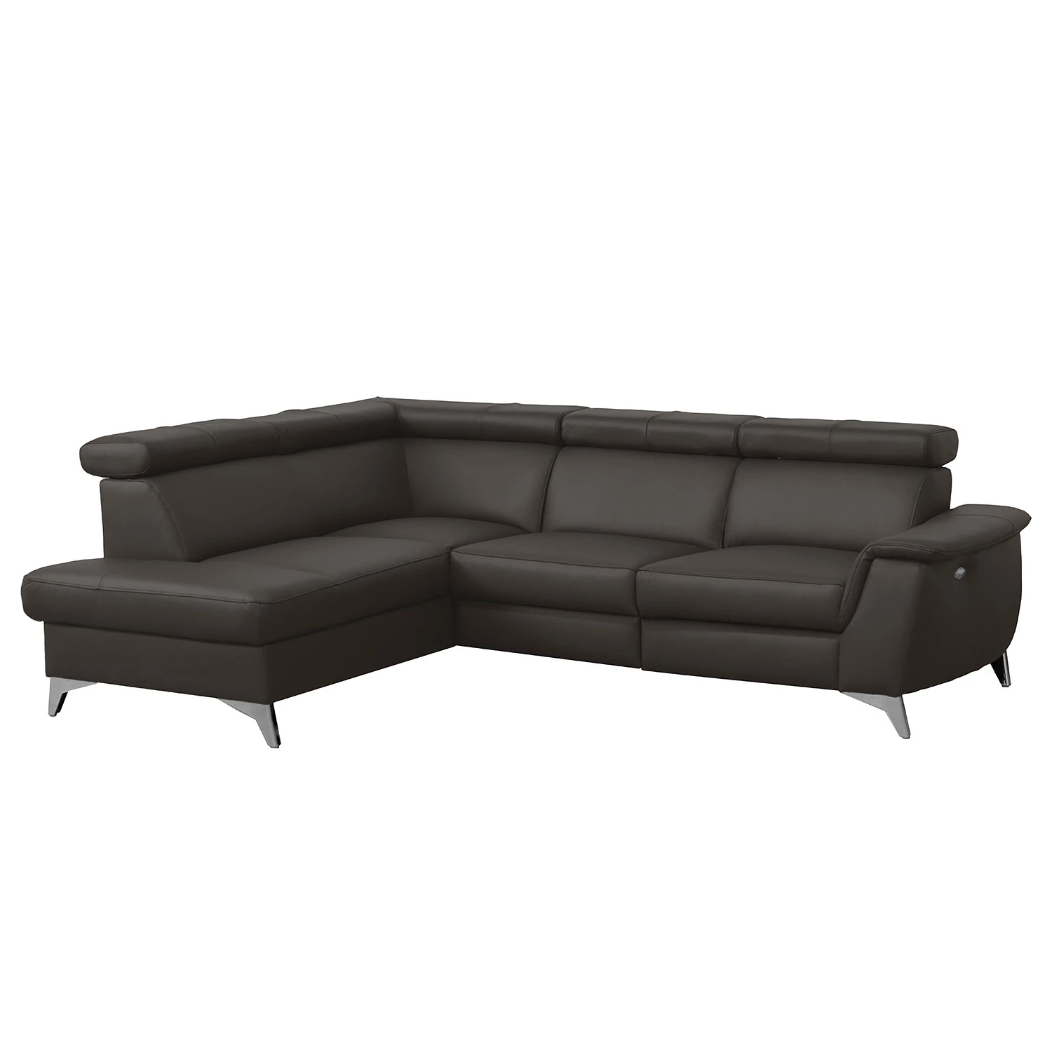 Loftscape Canapé d’angle Lobos - Cuir véritable / Imitation cuir - Marron foncé - Méridienne longue à gauche (vue de face) - Sans fonction 3 Loftscape Canapé d’angle Lobos - Cuir véritable / Imitation cuir - Marron foncé - Méridienne longue à gauche (vue de face) - Sans fonction