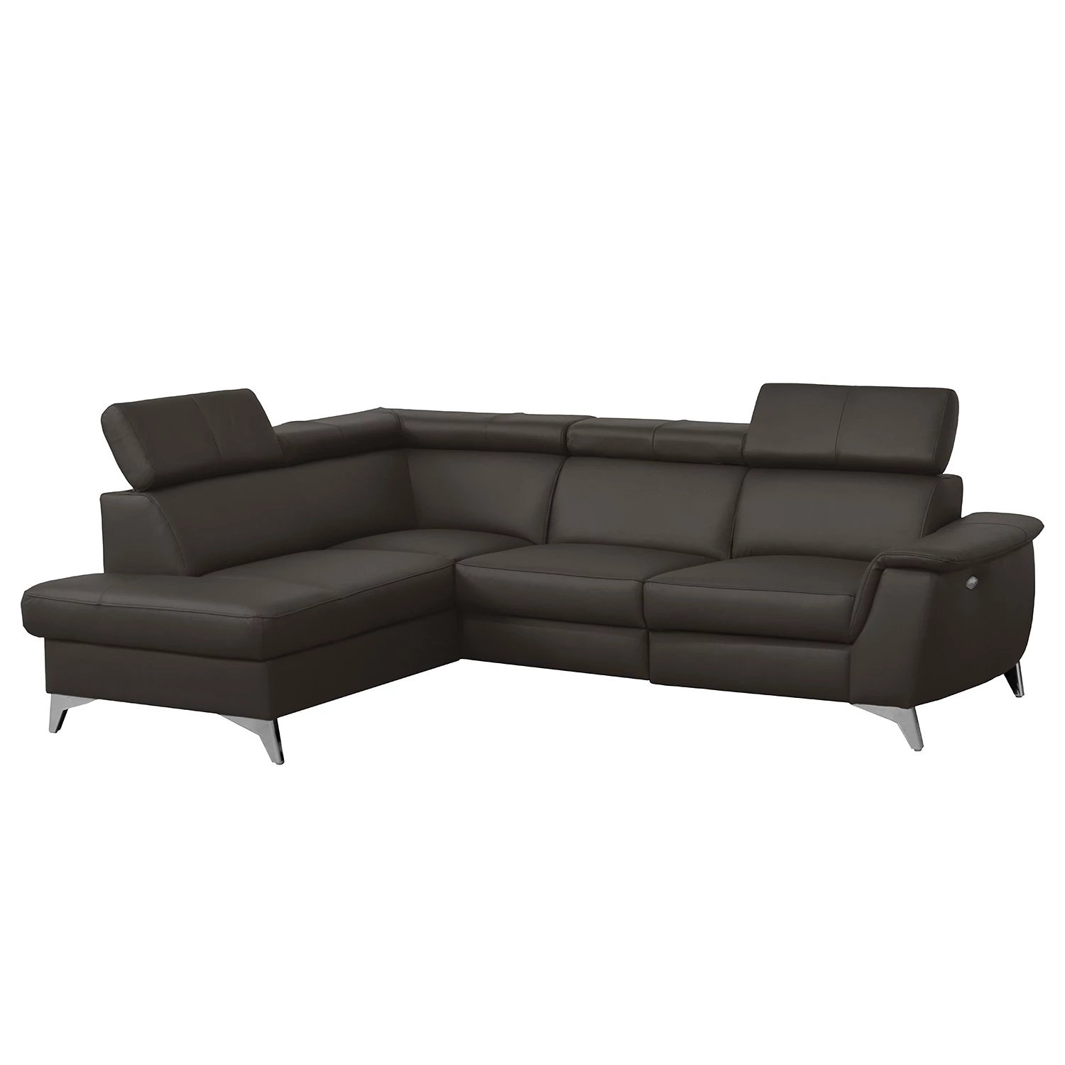 Loftscape Canapé d’angle Lobos - Cuir véritable / Imitation cuir - Marron foncé - Méridienne longue à gauche (vue de face) - Sans fonction 5 Loftscape Canapé d’angle Lobos - Cuir véritable / Imitation cuir - Marron foncé - Méridienne longue à gauche (vue de face) - Sans fonction – Image 3