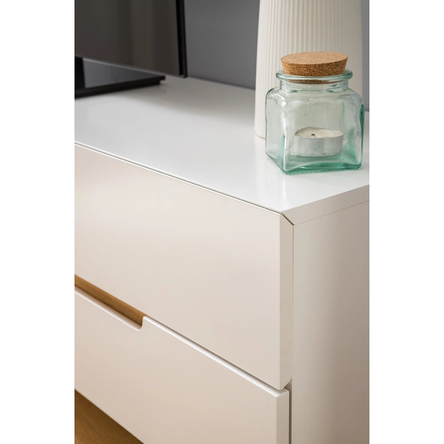 Mørteens Ensemble meubles TV Tenabo II (4 élém.) - Blanc mat / Chêne à nœuds 29 Mørteens Ensemble meubles TV Tenabo II (4 élém.) - Blanc mat / Chêne à nœuds – Image 27