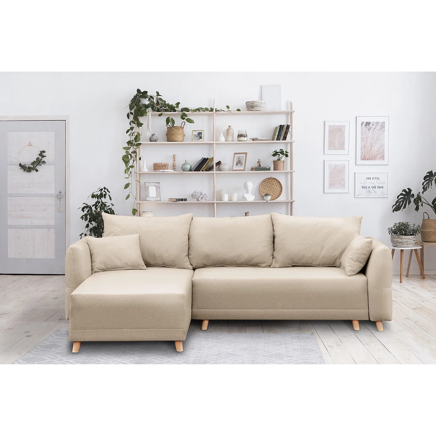 Norrwood Canapé d’angle Jardins - Tissu structuré - Beige - Méridienne courte à gauche (vue de face) 4 Norrwood Canapé d’angle Jardins - Tissu structuré - Beige - Méridienne courte à gauche (vue de face) – Image 2