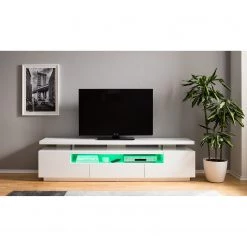 Loftscape Meuble TV Lisby - Avec éclairage - Blanc brillant -Meubles de salon Soldes 1000191815 200930 14353700003 DETAILS P000000001000191815