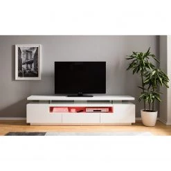 Loftscape Meuble TV Lisby - Avec éclairage - Blanc brillant -Meubles de salon Soldes 1000191815 200930 14354000004 DETAILS P000000001000191815