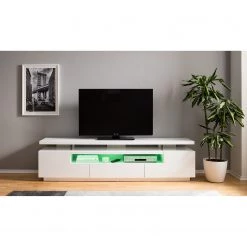 Loftscape Meuble TV Lisby - Avec éclairage - Blanc brillant -Meubles de salon Soldes 1000191815 200930 14354800007 DETAILS P000000001000191815