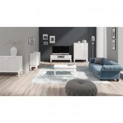 Loftscape Table basse Coyle - Blanc brillant - Largeur : 130 cm -Meubles de salon Soldes 1000192784 191115 16135800207 MOOD DETAILS P000000001000192784 mood