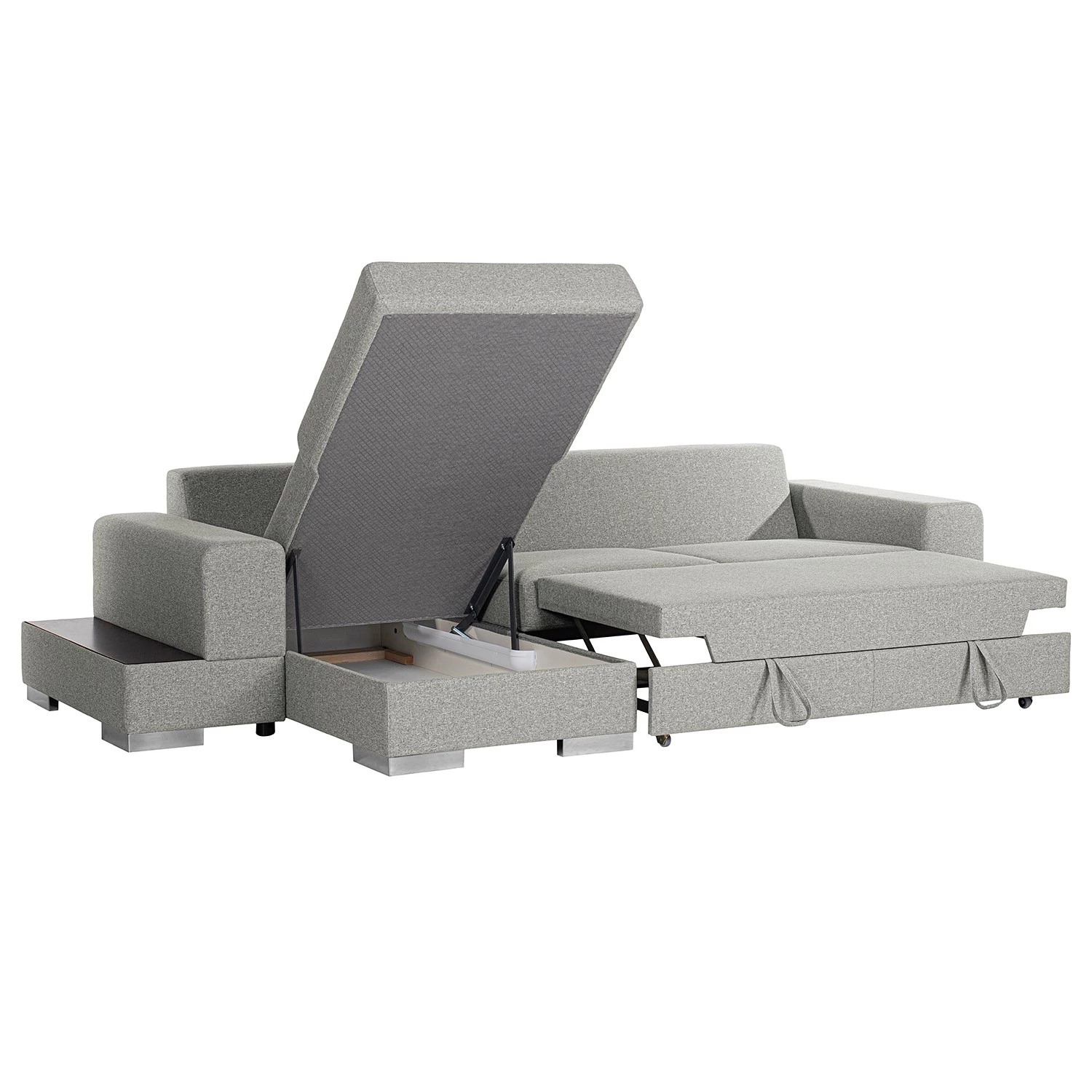 Loftscape Canapé d’angle Vassy - Tissu - Gris clair - Méridienne courte à gauche (vue de face) - Plateau 5 Loftscape Canapé d’angle Vassy - Tissu - Gris clair - Méridienne courte à gauche (vue de face) - Plateau – Image 3