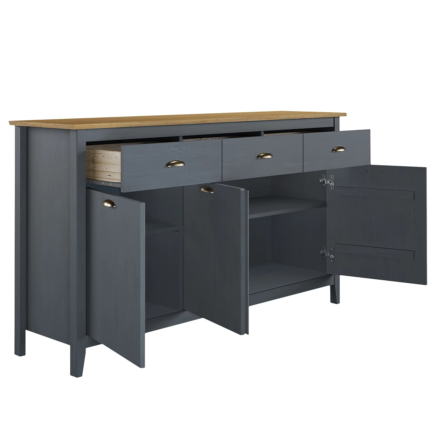 Maison Belfort Buffet Rivery - Pin massif - Anthracite 7 Maison Belfort Buffet Rivery - Pin massif - Anthracite – Image 5