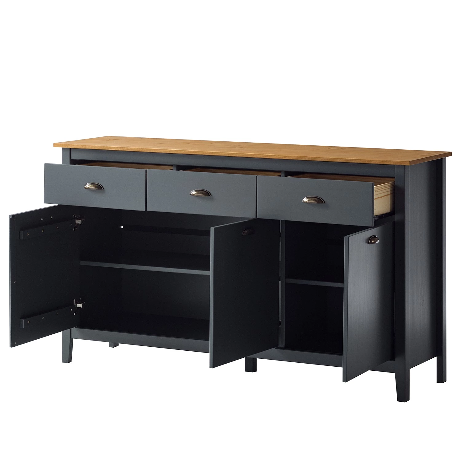 Maison Belfort Buffet Rivery - Pin massif - Anthracite 9 Maison Belfort Buffet Rivery - Pin massif - Anthracite – Image 7
