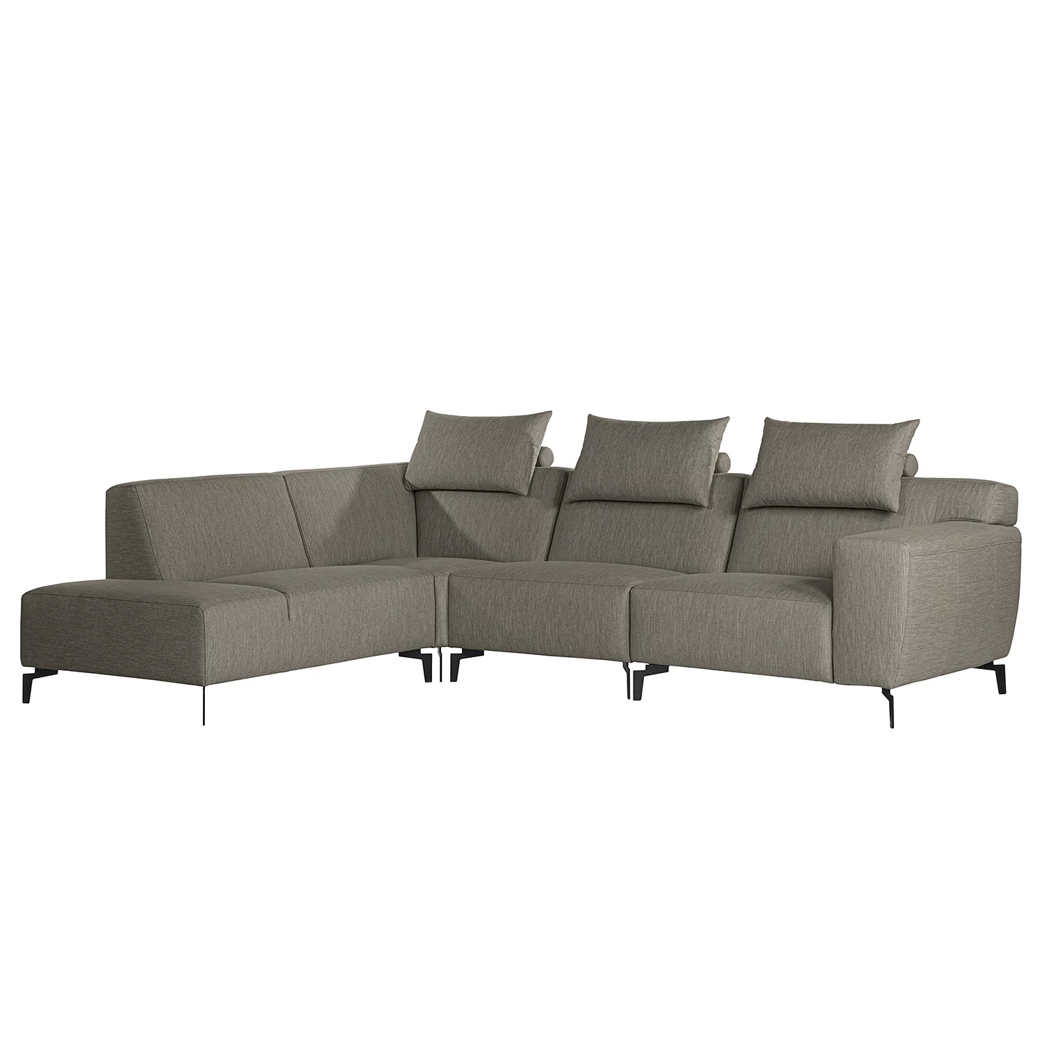 Loftscape Canapé d’angle Manot II - Tissu - Gris - Méridienne longue à gauche (vue de face) - Avec réglage de la profondeur d'assise 3 Loftscape Canapé d’angle Manot II - Tissu - Gris - Méridienne longue à gauche (vue de face) - Avec réglage de la profondeur d'assise