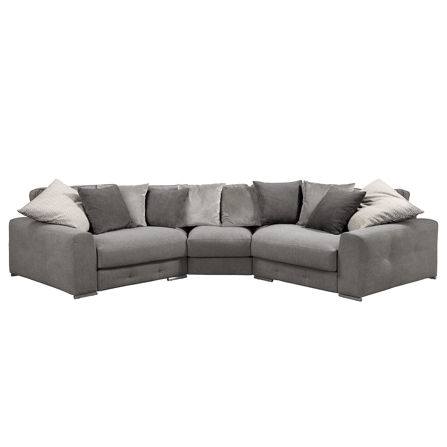 Maison Belfort Canapé d’angle Tahko - Microfibre / Tissu / Velours - Gris / Gris clair 3 Maison Belfort Canapé d’angle Tahko - Microfibre / Tissu / Velours - Gris / Gris clair